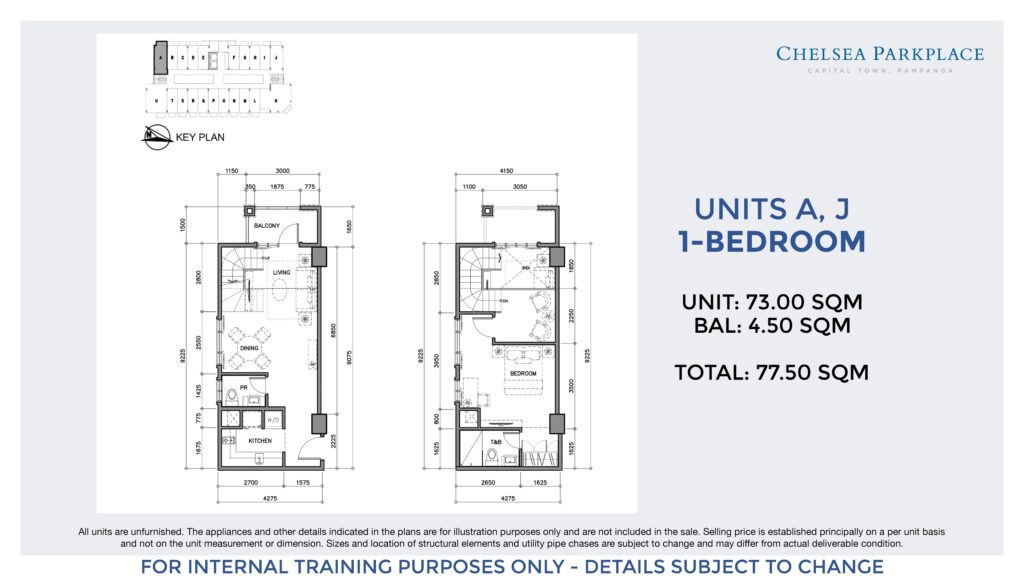 Chelsea Parkplace Penthouse Floor 1 Bedroom Loft 77.5 SQM