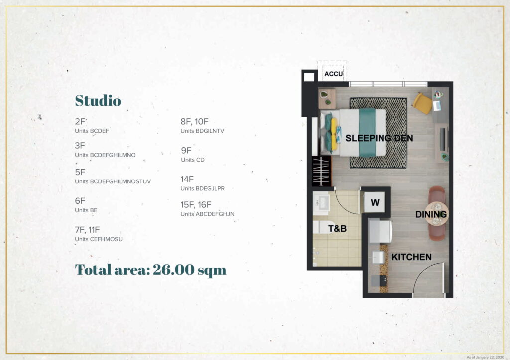 La Cassia Residences Studio Unit 26 SQM