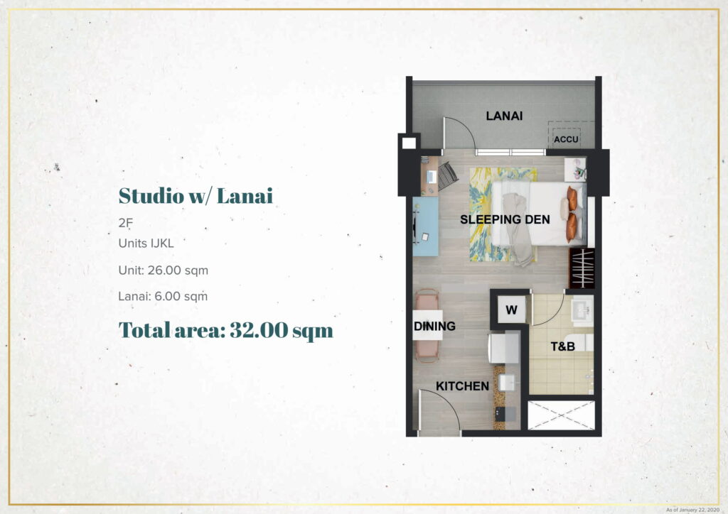 La Cassia Residences Studio with Lanai 32 SQM