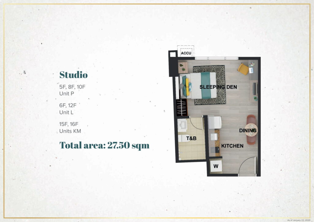 La Cassia Residences Studio Unit 27.5 SQM