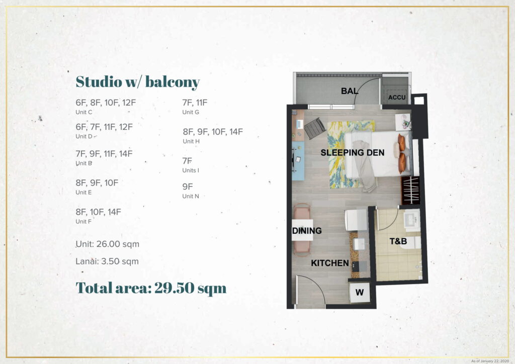La Cassia Residences Studio Unit 29.5 SQM