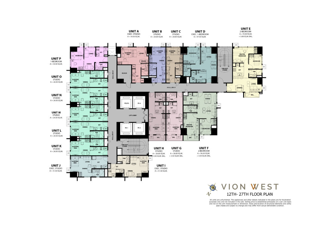 12th - 27th Floor Plan