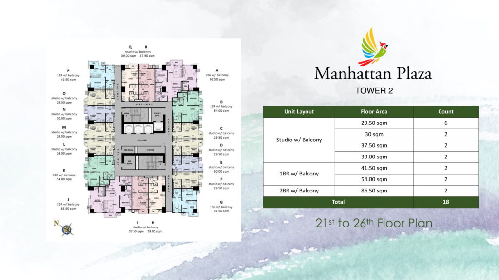 21st - 26th Floor Plan - Manhattan Plaza Tower 2