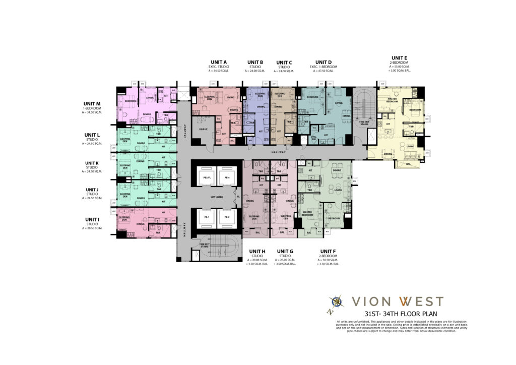 31st - 34th Floor Plan