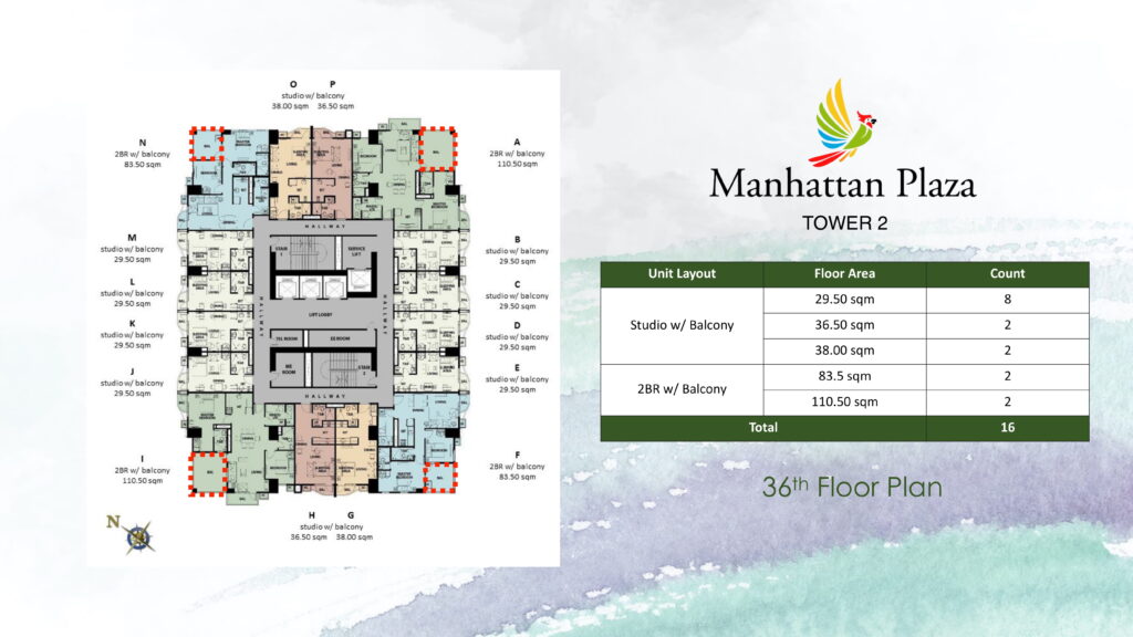 36th Floor Plan - Manhattan Plaza Tower 2