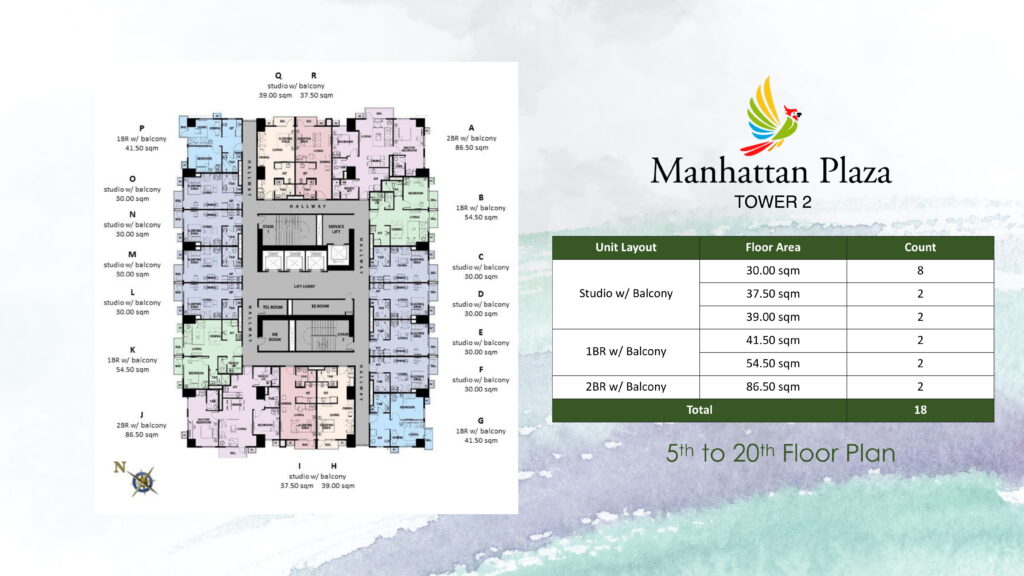 5th - 20th Floor Plan - Manhattan Plaza Tower 2